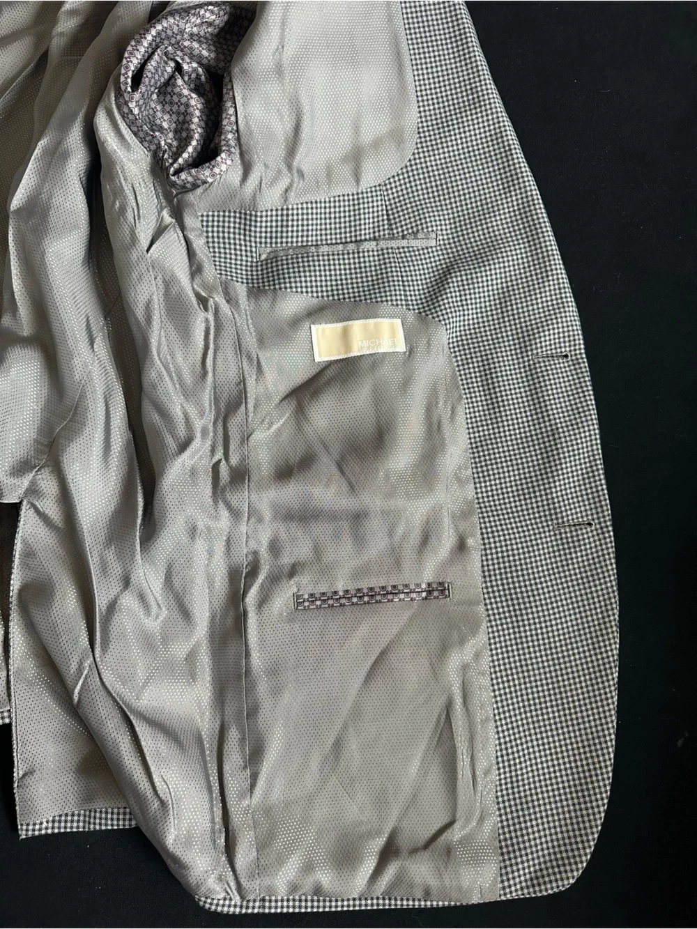 Michael Kors 42R blazer jacket Grey Checked Sport Coat